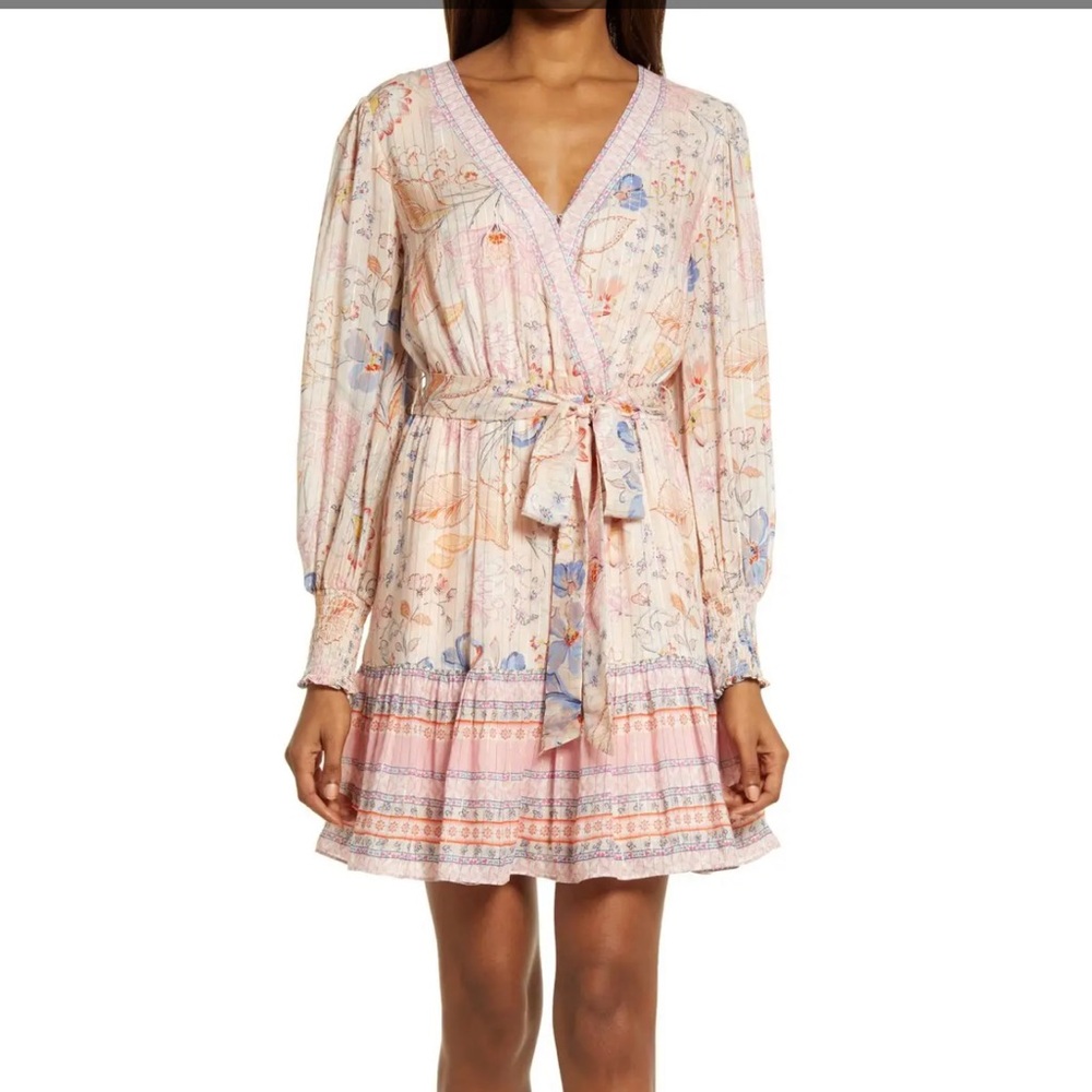 Marley Floral Mix Print Metallic Thread Long
Sleeve Fit & Flare Dress